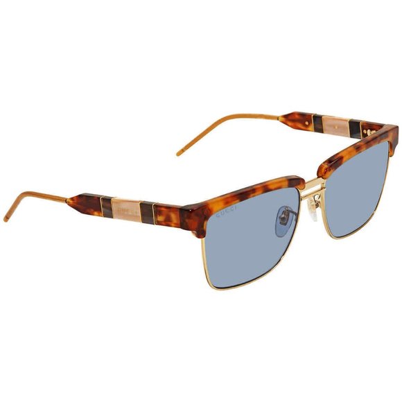 NEW Gucci Blue and Brown Square Men's Sunglasses